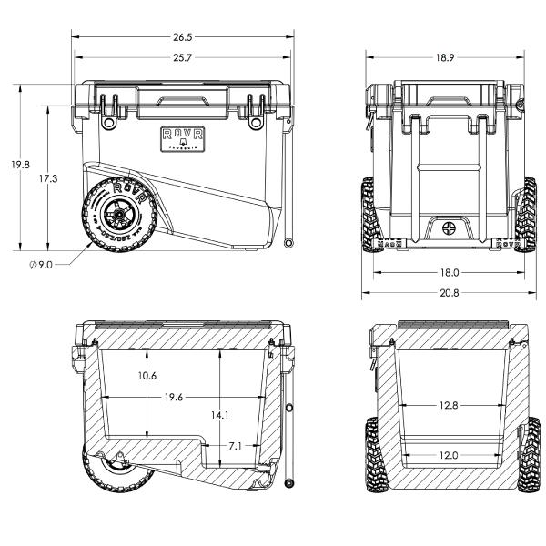 ROVR ローバー RollR 60 キャンプ クーラーボックス 大型 56.8L :RVP0
