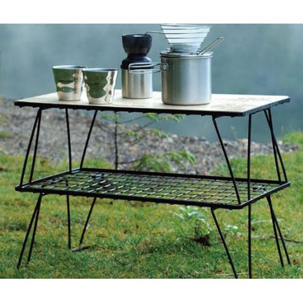 ユニフレーム フィールドラック ＆ ステンレス天板 ハーフ x2 3点セット 611616 611593 天板 アウトドア テーブル | UNIFLAME | 02