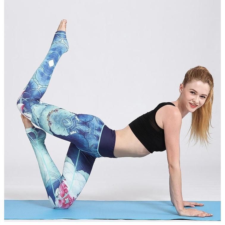 土日祝発送 長め レギンス 美しい 花柄 フラワー プリント 高品質 ハイ