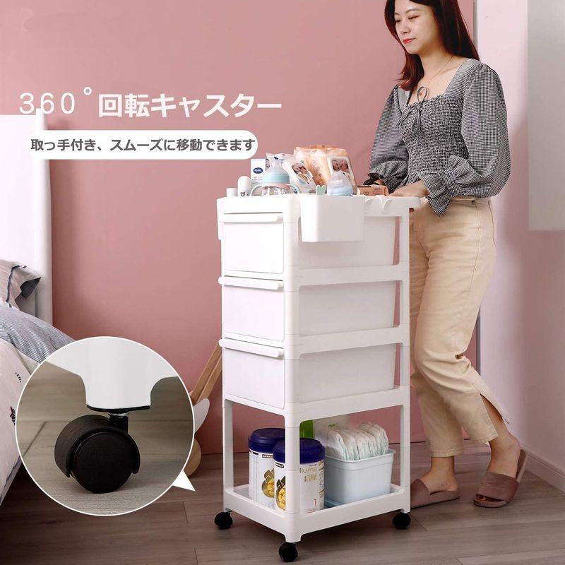 Memetaro 収納カート キッチンワゴン キャスター付き ベビー用品収納ラック ベビー用品収納ラック 4段 オムツ収納 おもちゃ収納 ベビーワゴン フック付き 引き出し付き ならショッピング ランキングや口コミも豊富なネット通販 更にお得なpaypay