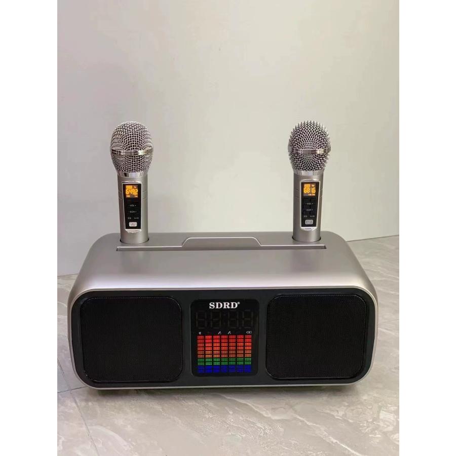 家庭用カラオケ マイク付2本き 高音質カラオケセット Bluetooth対応 USB おうち カラオケスピーカー 歌 練習 一人カラオケ デュエット_8