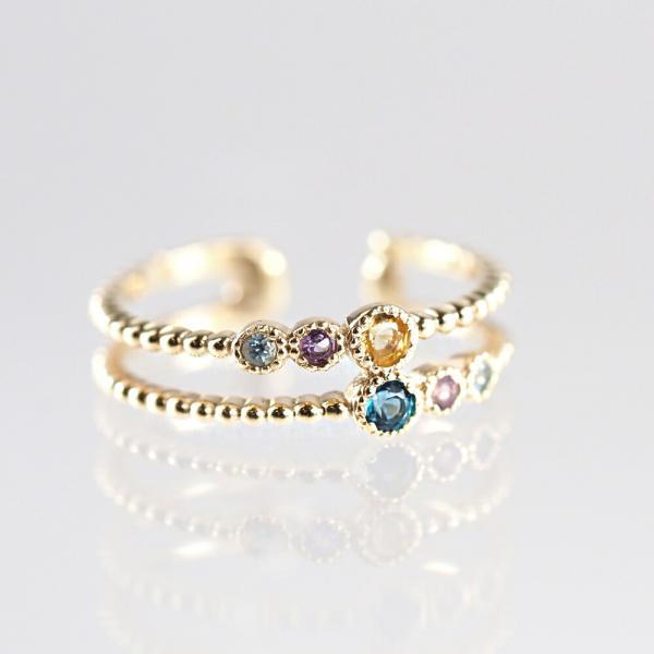 イヤーカフ 10金 天然石 かわいい レディース K10 k10 イヤリング 片耳用 ロンドンブルートパーズ アメジスト シトリン ジュエリー 女性  ゴールド |  | 03