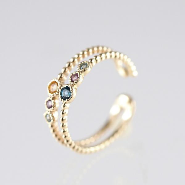 イヤーカフ 10金 天然石 かわいい レディース K10 k10 イヤリング 片耳用 ロンドンブルートパーズ アメジスト シトリン ジュエリー 女性  ゴールド |  | 04