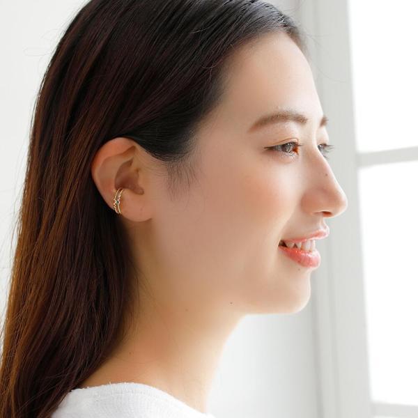 イヤーカフ 10金 天然石 かわいい レディース K10 k10 イヤリング 片耳用 ロンドンブルートパーズ アメジスト シトリン ジュエリー 女性  ゴールド |  | 08