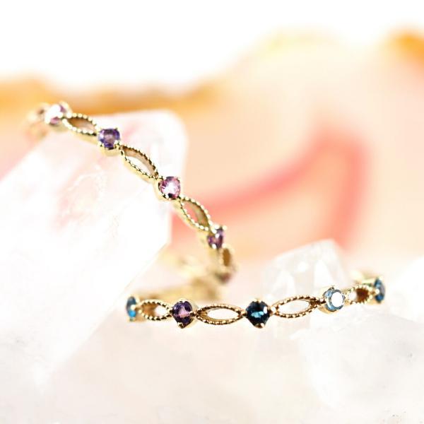 イヤーカフ 10金 天然石 かわいい レディース K10 k10 イヤリング 片耳用 アメジスト ブルートパーズ ロードライトガーネット ピンクトルマリン |  | 06