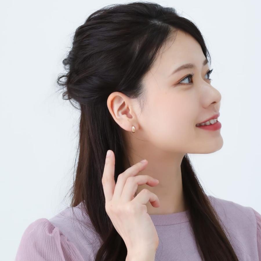 爆買  イヤリング k10 30代 40代 50代 地金 シンプル 地金だけ ピアスみたい 10金 ゴールド フープイヤリング はさむ クリップ式 |  | 06