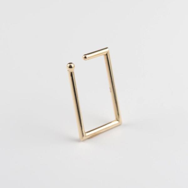 イヤーカフ イヤカフ  K10 10k 10金  ゴールド 四角 角 イヤリング 片耳用 金属アレルギー シンプル |  | 01