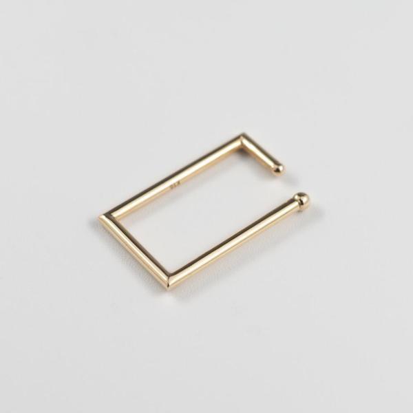 イヤーカフ イヤカフ  K10 10k 10金  ゴールド 四角 角 イヤリング 片耳用 金属アレルギー シンプルの画像