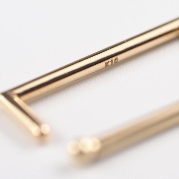 イヤーカフ イヤカフ  K10 10k 10金  ゴールド 四角 角 イヤリング 片耳用 金属アレルギー シンプルの画像