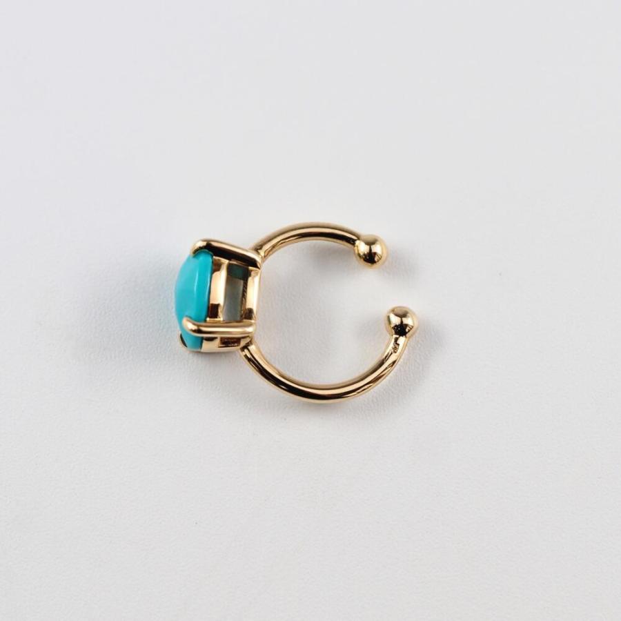 イヤーカフ K10 10k イヤカフ イヤリング 片耳用 トルコ石　ターコイズ トルコ ジュエリー 女性 ゴールド プレゼントの画像