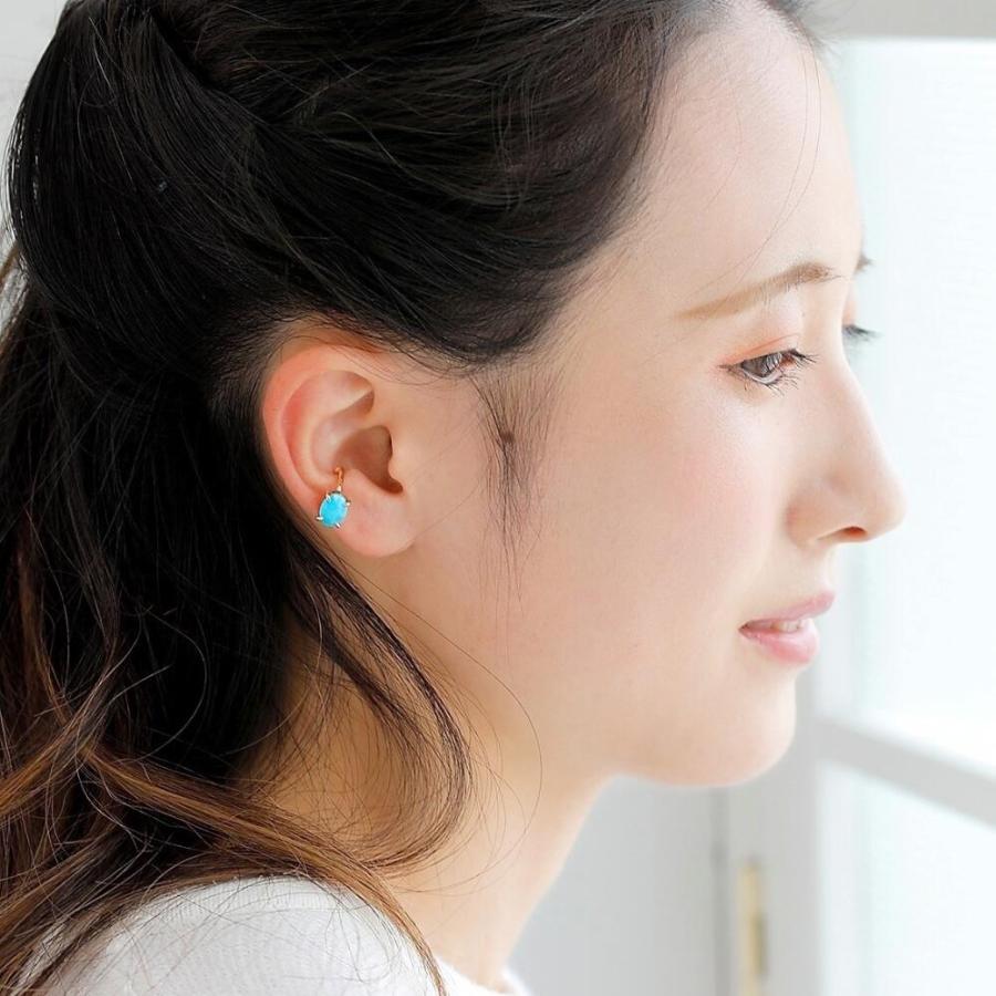 イヤーカフ K10 10k イヤカフ イヤリング 片耳用 トルコ石　ターコイズ トルコ ジュエリー 女性 ゴールド プレゼントの画像