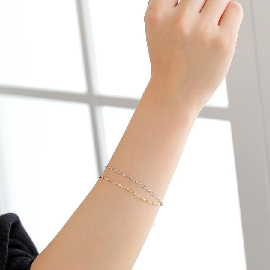 k18 K18 18金 PT Pt プラチナ 2連 ゴールド チェーン ブレスレット ブレス 地金 |  | 05