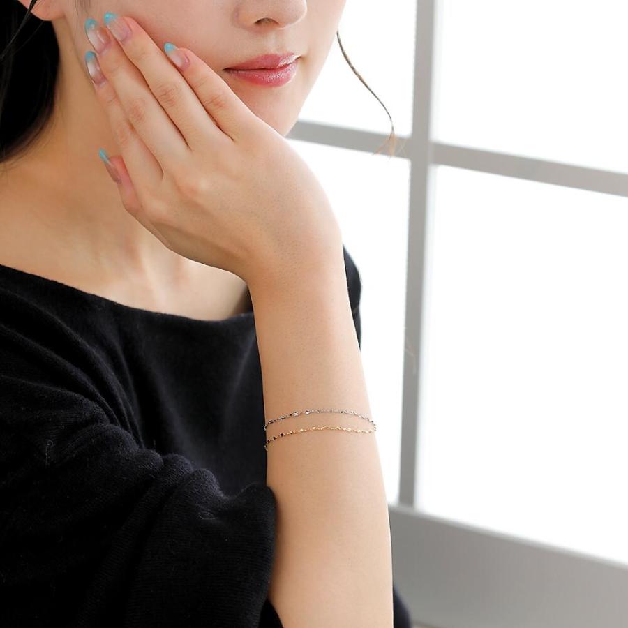 k18 K18 18金 PT Pt プラチナ 2連 ゴールド チェーン ブレスレット ブレス 地金 |  | 07