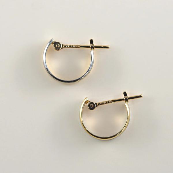 ピアス 金 K18 18金 18k PT pt フープピアス ゴールドピアス  ゴールド プラチナ 地金 コンビ 2色 シンプル 平行 プレゼント 普段使い |  | 07