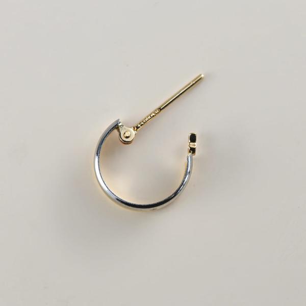 ピアス 金 K18 18金 18k PT pt フープピアス ゴールドピアス  ゴールド プラチナ 地金 コンビ 2色 シンプル 平行 プレゼント 普段使い |  | 08