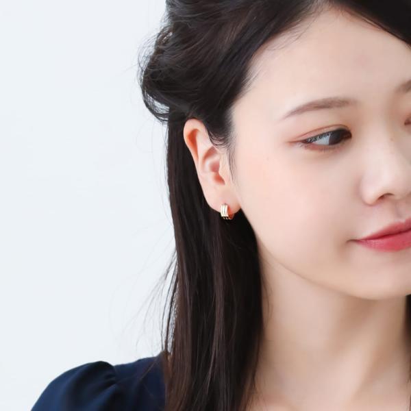 ピアス 金 K18 18金 18k PT pt フープピアス ゴールド ピンクゴールド プラチナ 地金 コンビ 3色 シンプル 平行 プレゼント 普段使い 小ぶり キャッチレス |  | 01