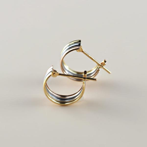ピアス 金 K18 18金 18k PT pt フープピアス ゴールド ピンクゴールド プラチナ 地金 コンビ 3色 シンプル 平行 プレゼント 普段使い 小ぶり キャッチレス |  | 06