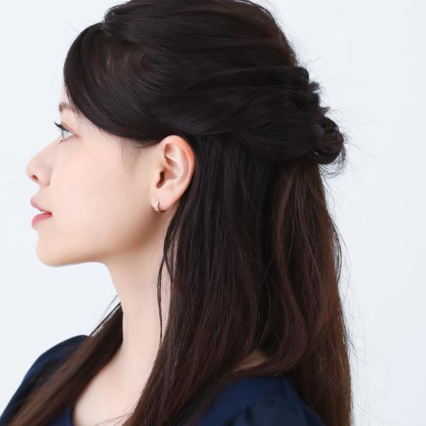 ピアス 金 K18 18金 18k PT pt フープピアス ゴールド ピンクゴールド プラチナ 地金 コンビ 3色 シンプル 平行 プレゼント 普段使い 小ぶり キャッチレス |  | 08