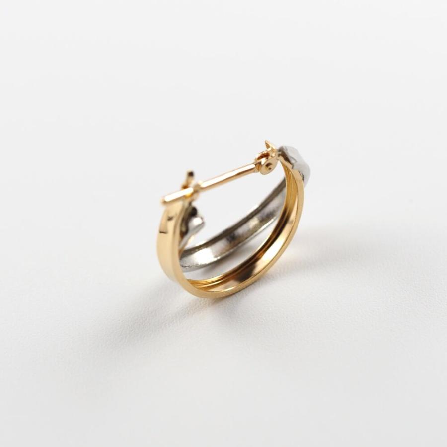 ピアス 金 K18 18金 18k PT pt フープピアス  ゴールド プラチナ 地金 コンビ 2色 シンプル 八の字 プレゼント 普段使い  キャッチレス 遮断 |  | 06