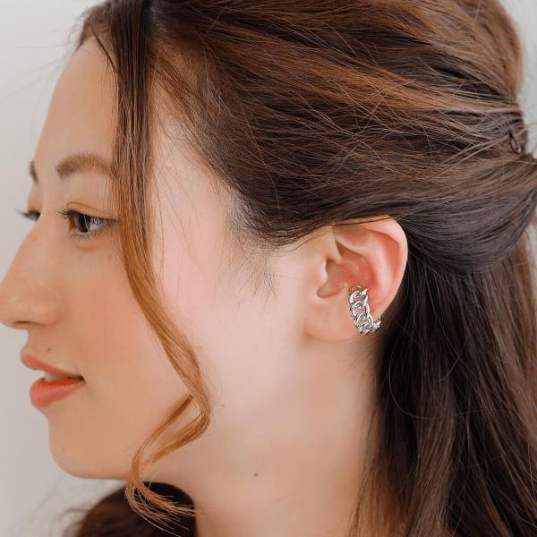 イヤーカフ シルバー925 鎖 大きめ レディース メンズ イヤカフ 金属アレルギー |  | 03