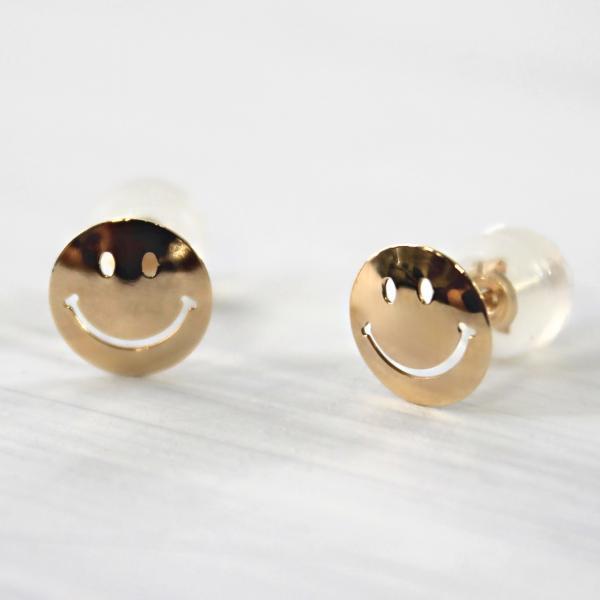 スマイル ピアス レディース 10金 K10 スマイルモチーフ ニコちゃん スマイリー ニコニコ 笑顔 人気 おすすめ 可愛い |  | 05