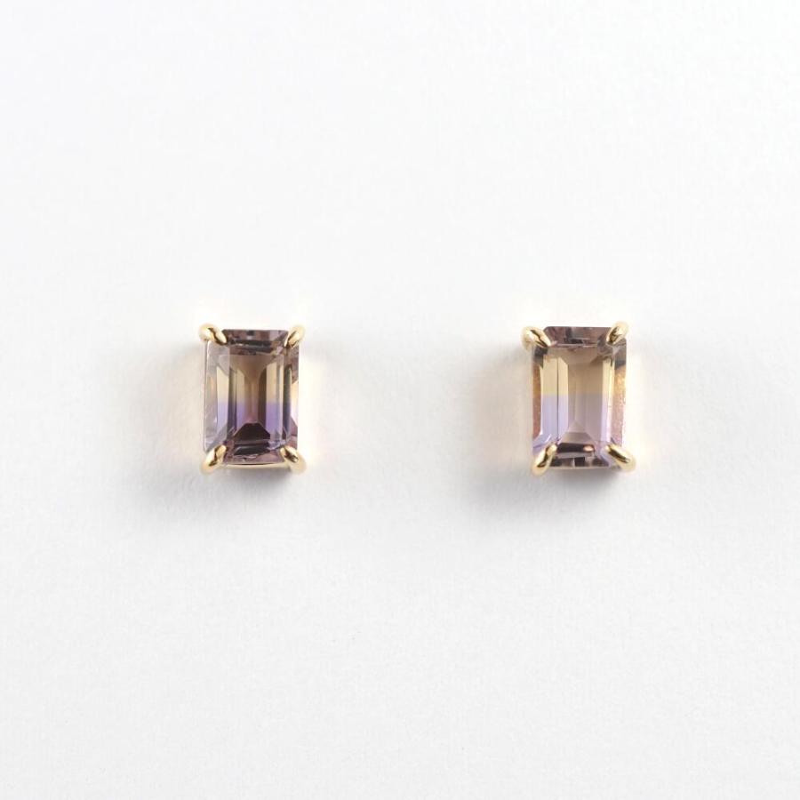 アメトリン ピアス 10金 k10  10k  カラーストーン シンプル プレゼント |  | 01