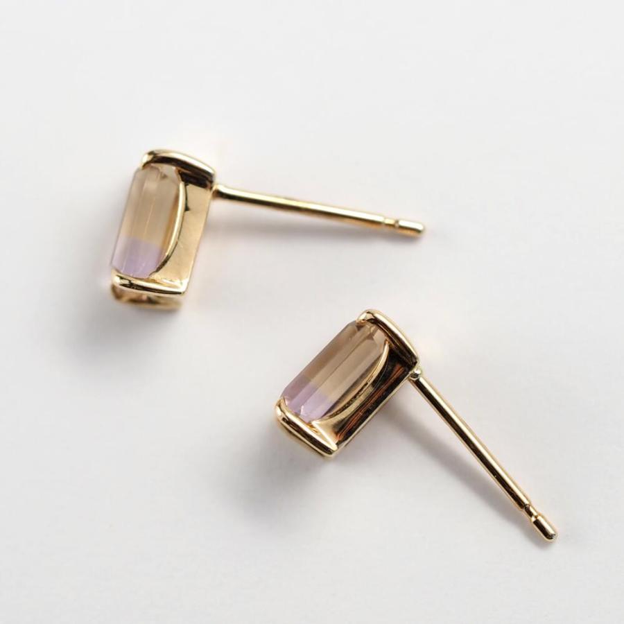 アメトリン ピアス 10金 k10  10k  カラーストーン シンプル プレゼント |  | 04