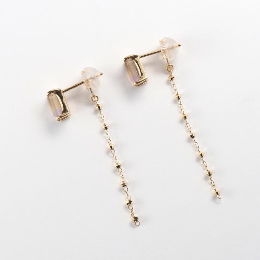 アメトリン ピアス 10金 k10  10k  カラーストーン シンプル プレゼント |  | 05