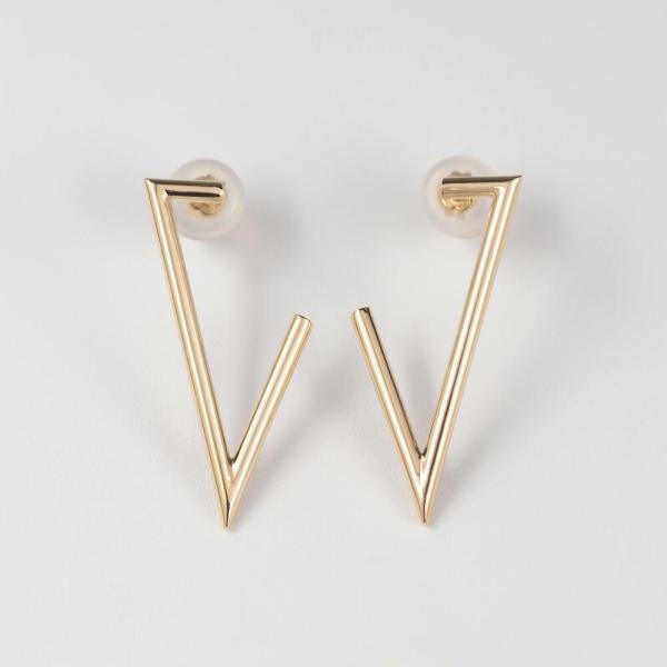 ピアス  K10 10金 10k ゴールドピアス  ゴールド 金 地金 V v字 三角 トライアングル シンプル プレゼント 普段使い |  | 01