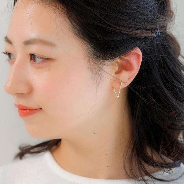 ピアス  K10 10金 10k ゴールドピアス  ゴールド 金 地金 V v字 三角 トライアングル シンプル プレゼント 普段使い |  | 07