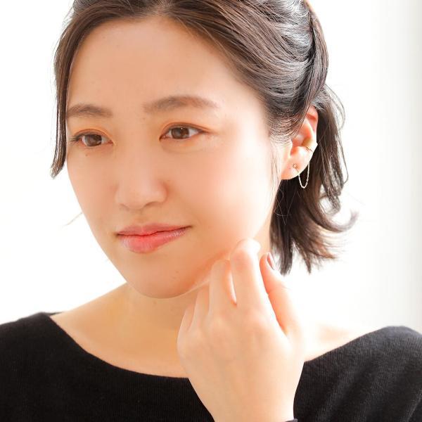 k10 10K 10金 ピアス イヤーカフ チェーン 輪っか ダイヤモンド ダイヤ 艶消し マット 地金 ゴールド 片耳 ピアスセット イヤーカフセット |  | 08