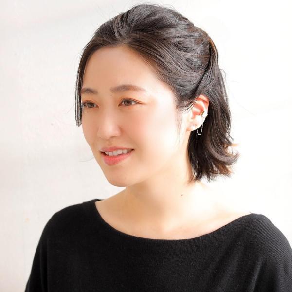 k10 10K 10金 ピアス イヤーカフ チェーン 輪っか ダイヤモンド ダイヤ 槌目 地金 ゴールド 片耳 ピアスセット イヤーカフセット |  | 08