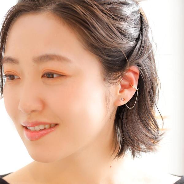 k10 10K 10金 ピアス イヤーカフ フープ 輪っか チェーン ダイヤモンド ダイヤ 地金 ゴールド 片耳 ピアスセット イヤーカフセット |  | 03