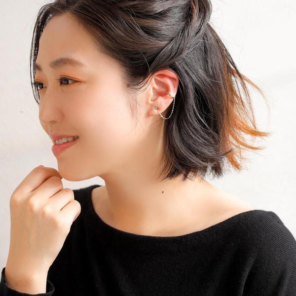 k10 10K 10金 ピアス イヤーカフ フープ 輪っか チェーン ダイヤモンド ダイヤ 地金 ゴールド 片耳 ピアスセット イヤーカフセット |  | 05