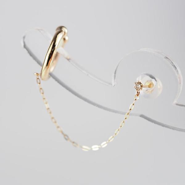 k10 10K 10金 ピアス イヤーカフ フープ 輪っか チェーン ダイヤモンド ダイヤ 地金 ゴールド 片耳 ピアスセット イヤーカフセット |  | 07