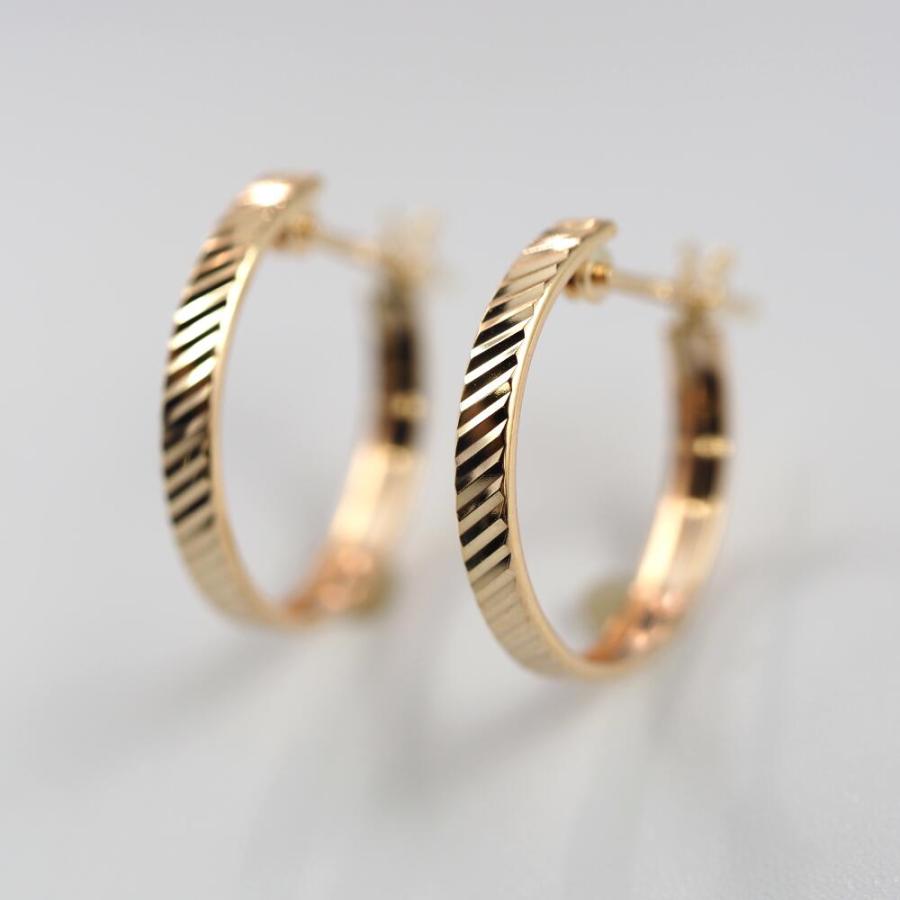 K10  ピアス 10k K10 10金 ゴールド フープ ピアス 丸 地金 幅15mm×13mm 輪っか 小さめ シンプル 遮断 斜めカット |  | 02