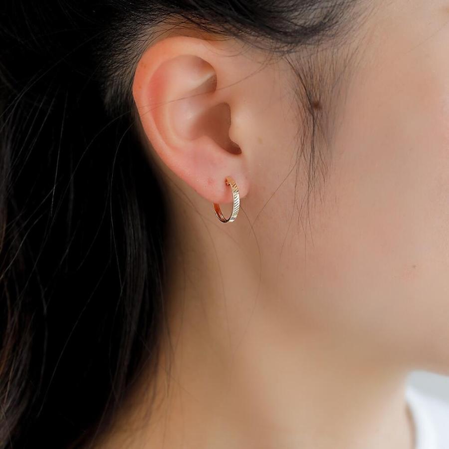K10  ピアス 10k K10 10金 ゴールド フープ ピアス 丸 地金 幅15mm×13mm 輪っか 小さめ シンプル 遮断 斜めカット |  | 04