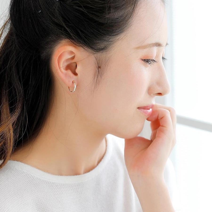 K10  ピアス 10k K10 10金 ゴールド フープ ピアス 丸 地金 幅15mm×13mm 輪っか 小さめ シンプル 遮断 斜めカット |  | 05