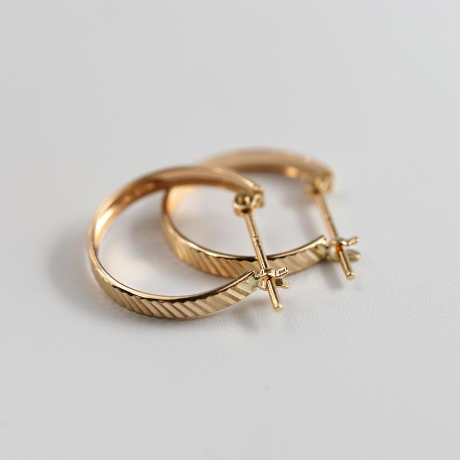 K10  ピアス 10k K10 10金 ゴールド フープ ピアス 丸 地金 幅15mm×13mm 輪っか 小さめ シンプル 遮断 斜めカット |  | 07