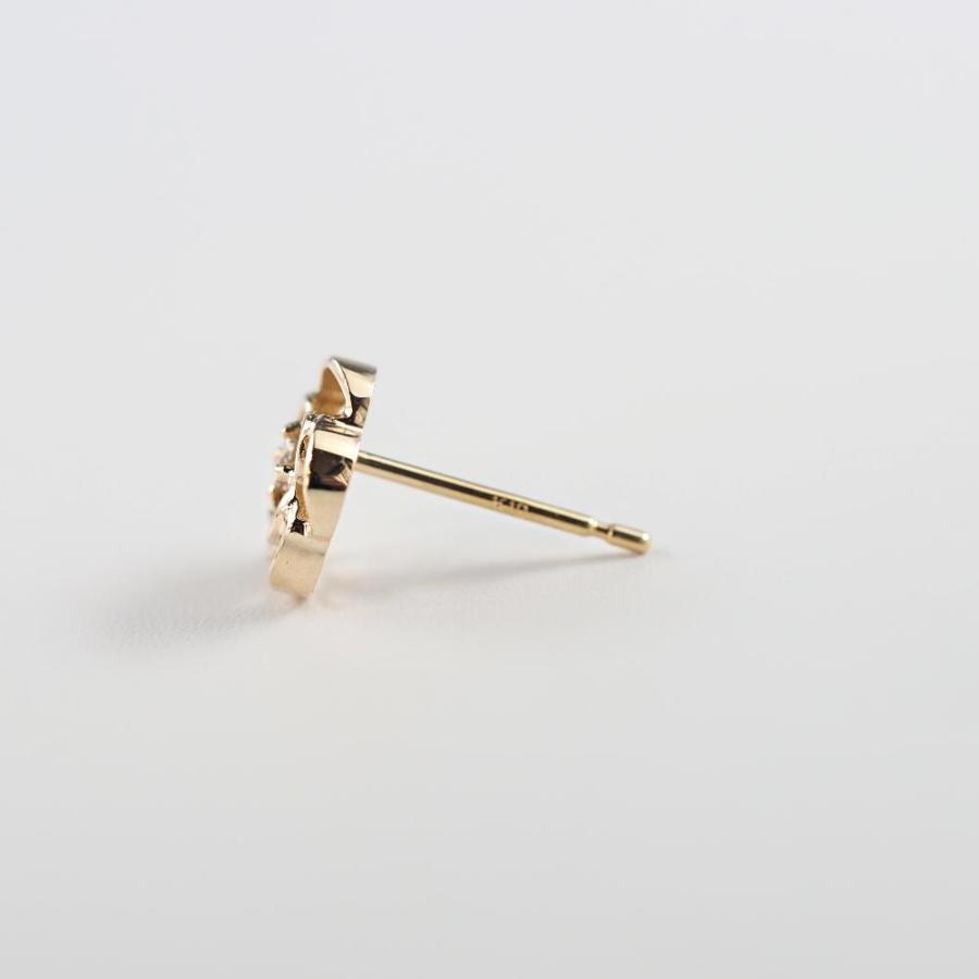 ピアス K10 10金 10k ダイヤモンド ダイヤ 花 フラワー ゴールドピアス  ゴールド 金 地金 シンプル プレゼント 普段使い |  | 06