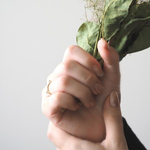 リング  指輪 ゴールド 10金 10k K10 猫 ネコ 猫耳 キャット レディース イエローゴールド  華奢 シンプル プレゼント ギフト |  | 02