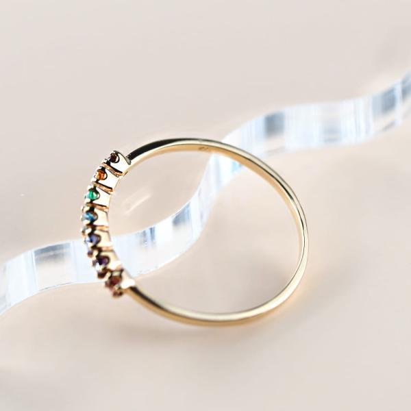 アミュレット レインボー K10 10金 10K 指輪 リング ゴールド 幸運 虹