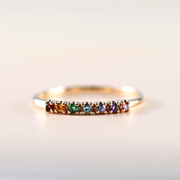 アミュレット レインボー K10 10金 10K 指輪 リング ゴールド 幸運 虹