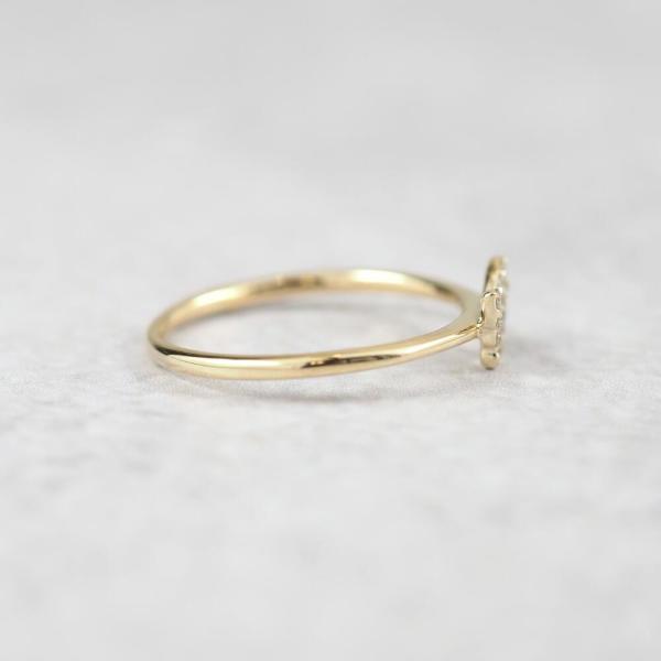 リング 指輪 ピンキーリング K10 バタフライ 蝶々 蝶 ダイヤモンド ダイヤ イエローゴールド  K10YG 10金 10k  地金 シンプル 小指 |  | 03