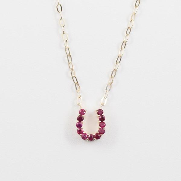ルビー ネックレス  K10 10金 10k 馬蹄 ホースシュー レディースネックレス イエローゴールド ピンクゴールド プレゼント ギフト |  | 03
