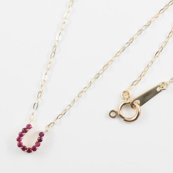 ルビー ネックレス  K10 10金 10k 馬蹄 ホースシュー レディースネックレス イエローゴールド ピンクゴールド プレゼント ギフト |  | 04