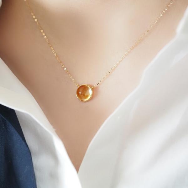 K10 ネックレス レディース シンプル カラーストーン シトリン 両吊 一粒 上品 大人 普段使い プレゼント ギフト |  | 04