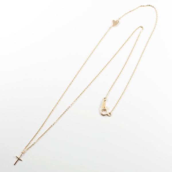 ネックレス レディース K10 K18 プレゼント ハート クロス ギフト 女性 シンプル かわいい おしゃれ チェーンネックレス 金属アレルギーの画像