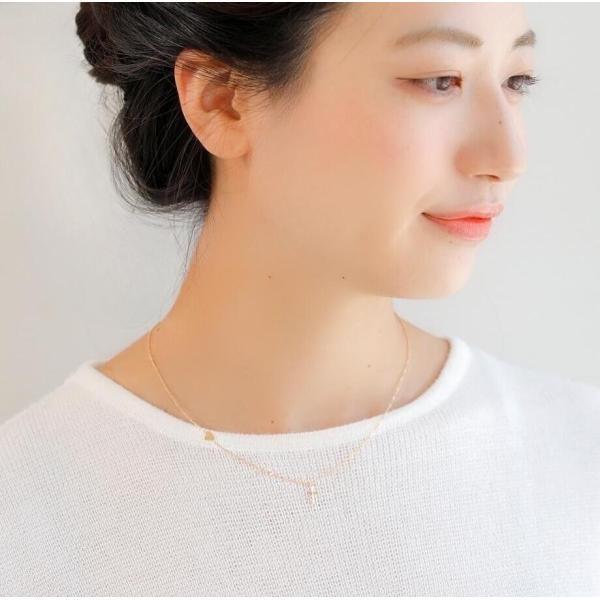 ネックレス レディース K10 K18 プレゼント ハート クロス ギフト 女性 シンプル かわいい おしゃれ チェーンネックレス 金属アレルギーの画像