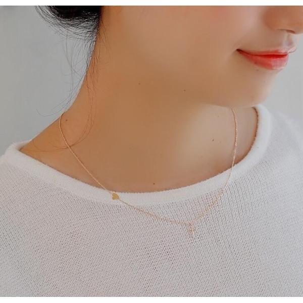 ネックレス レディース K10 K18 プレゼント ハート クロス ギフト 女性 シンプル かわいい おしゃれ チェーンネックレス 金属アレルギーの画像